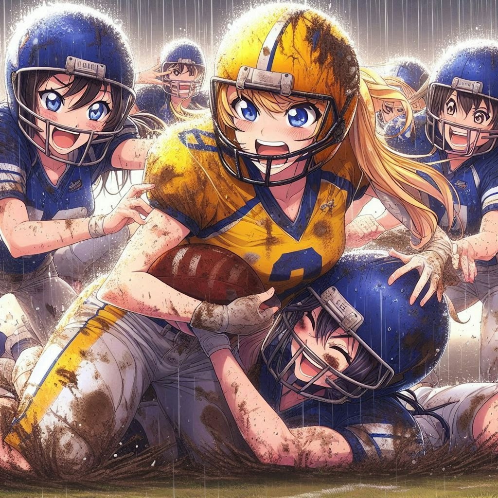 🏈泥まみれの女子アメフト(朗報)