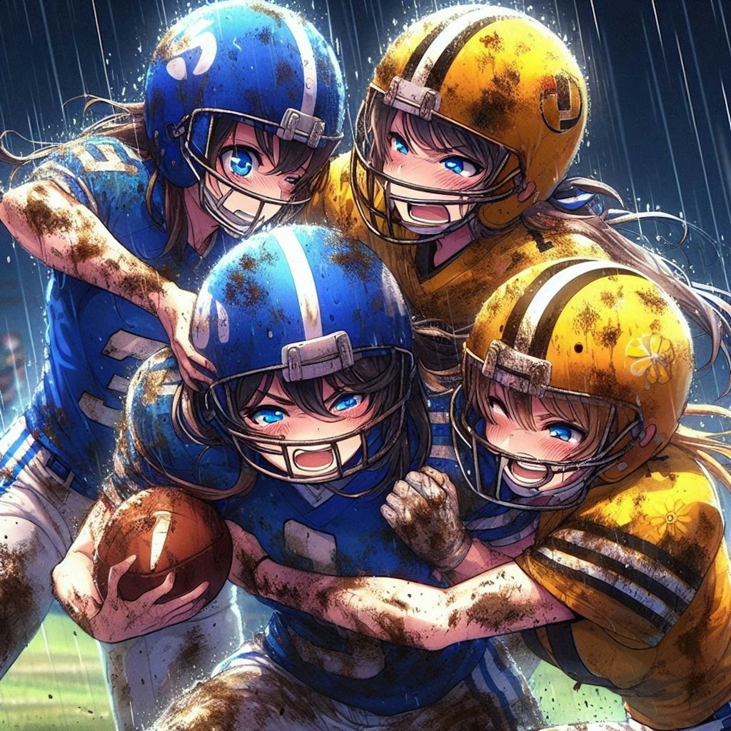 🏈泥まみれの女子アメフト(朗報)