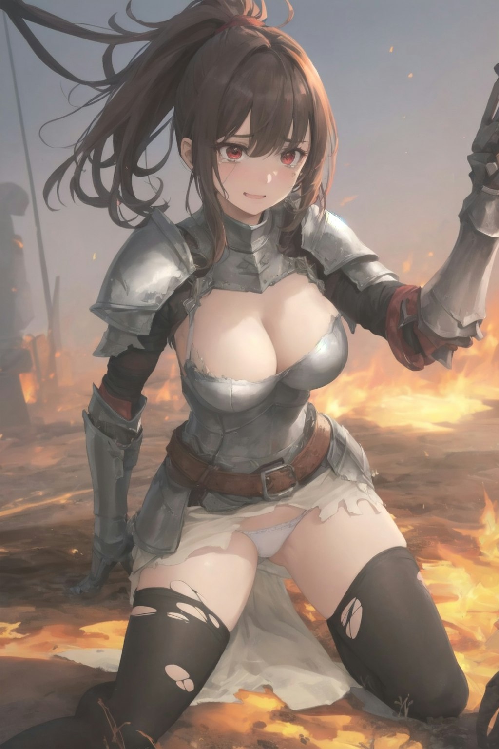 敗北した女戦士