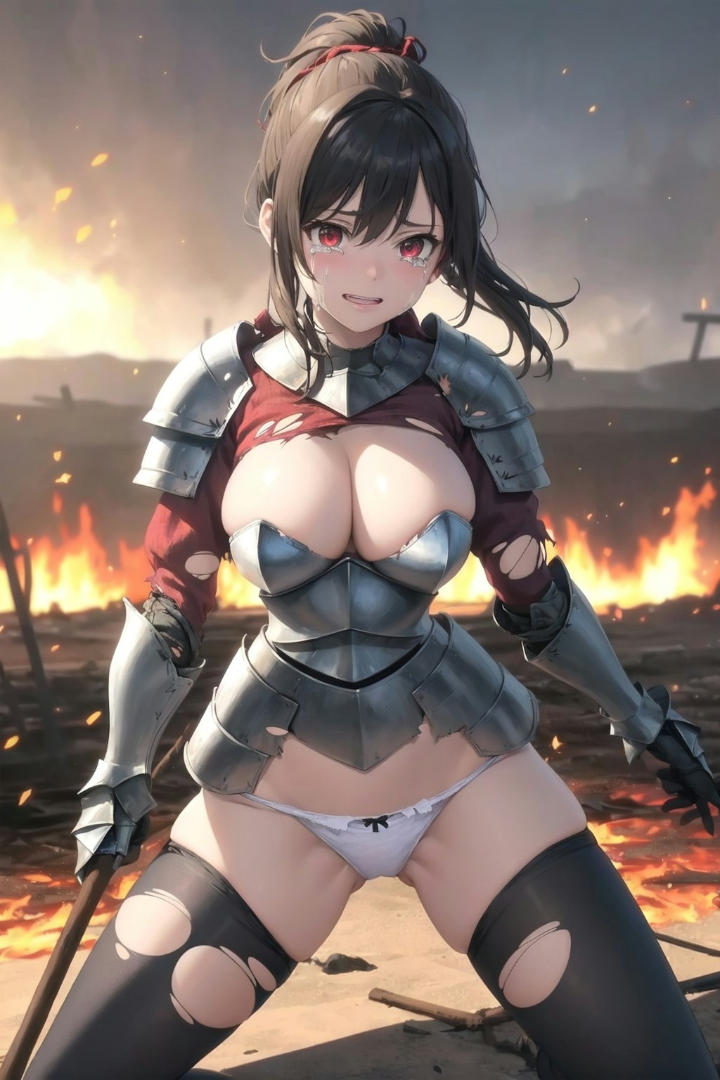 敗北した女戦士