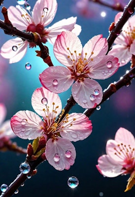 sakura(水滴に映り込む桜)