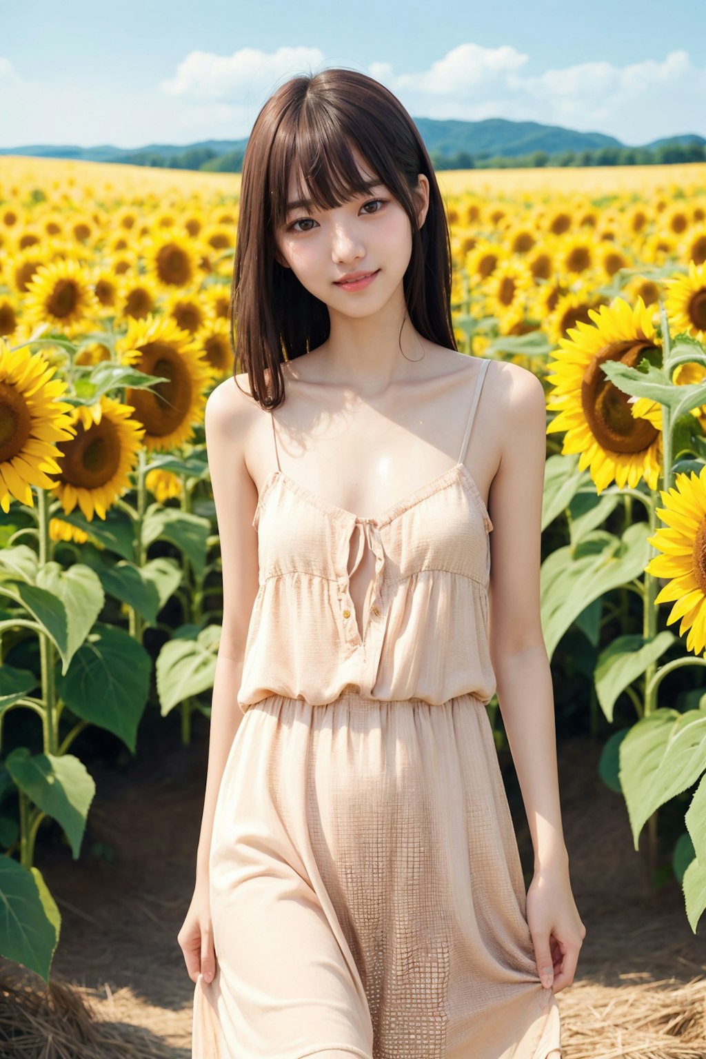 ひまわり畑（１人） No.1