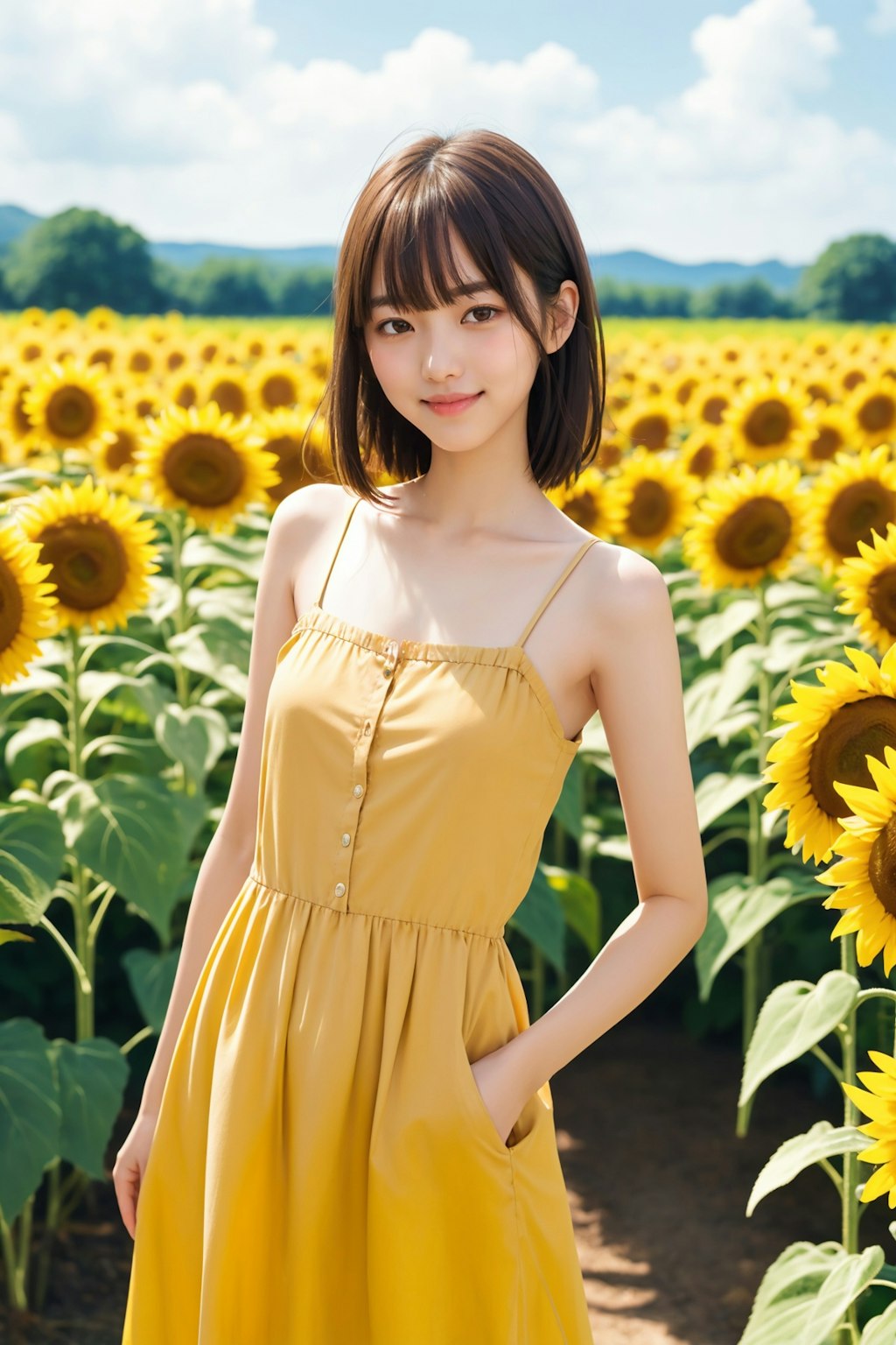 ひまわり畑（１人） No.1