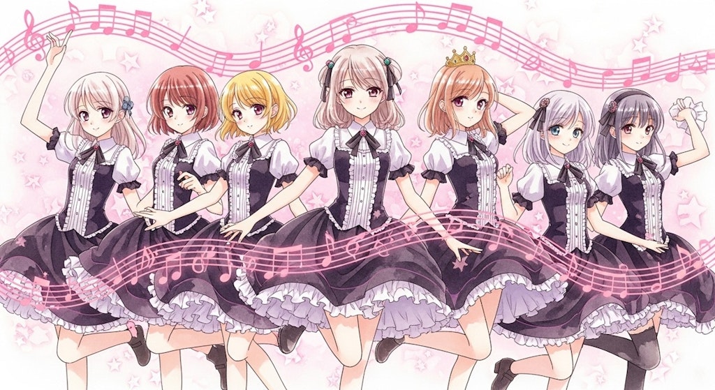お嬢様のお清楚ダンス♪（仲良しパーティーダンス♪最後の2枚はフィギュア風）