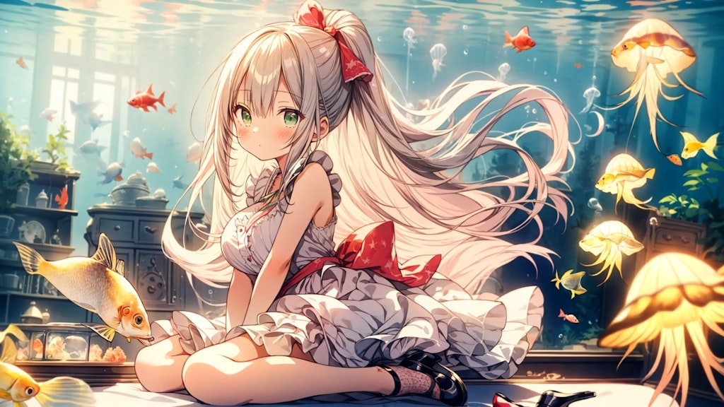 水の中では
