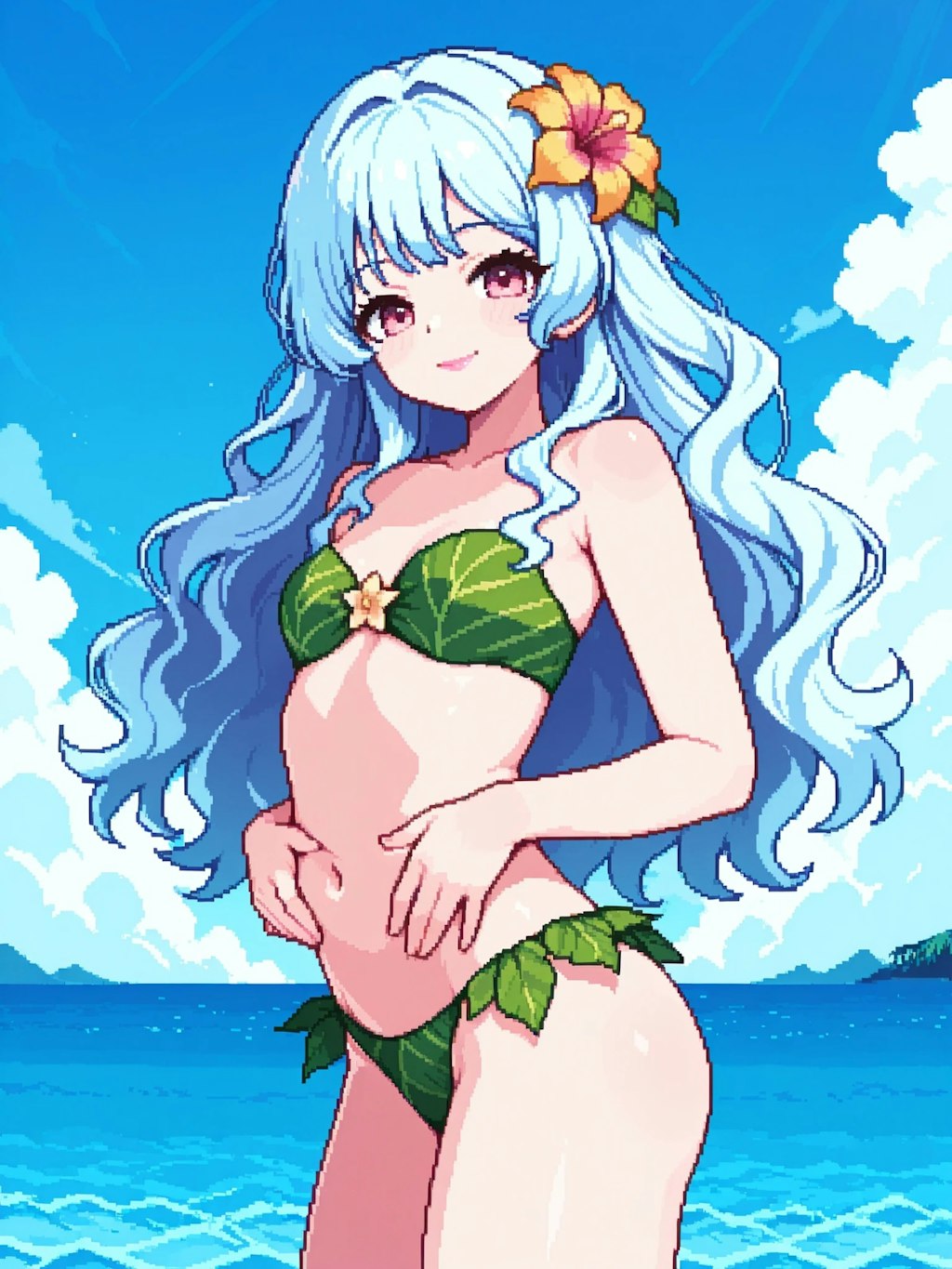 葉っぱの上の女の子たち