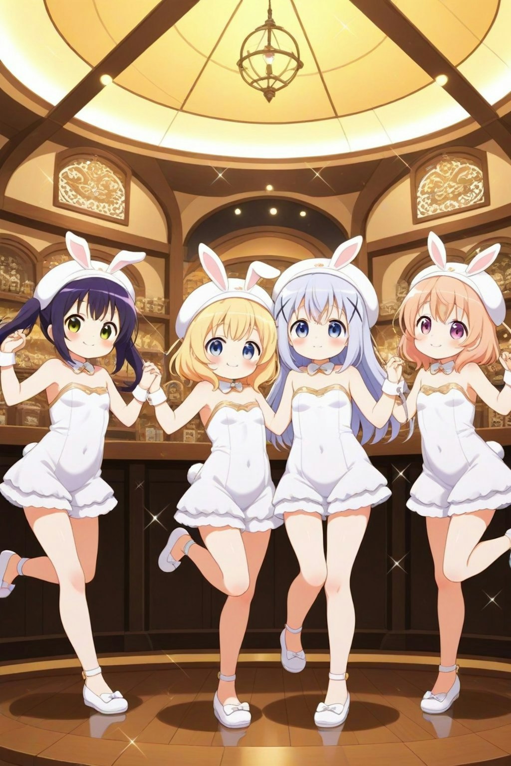 夜のラビットハウス(*´ω｀*)