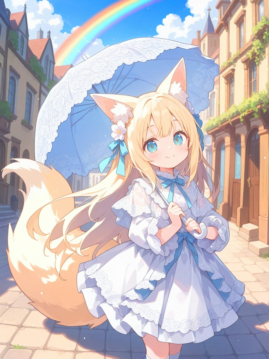 狐が導く虹晴れ