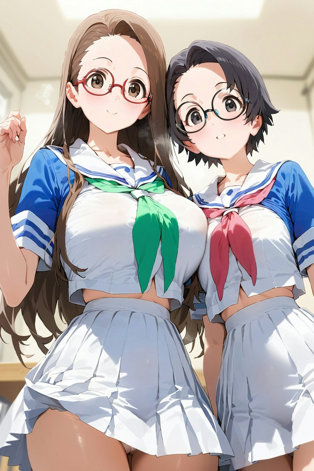 パンチラとセーラー服と眼鏡と女子高校生と