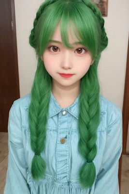 069　緑髪