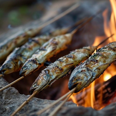川魚の串焼き