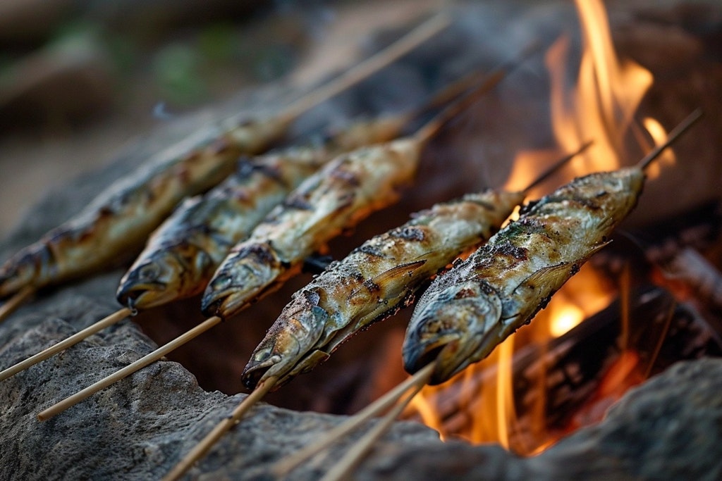 川魚の串焼き