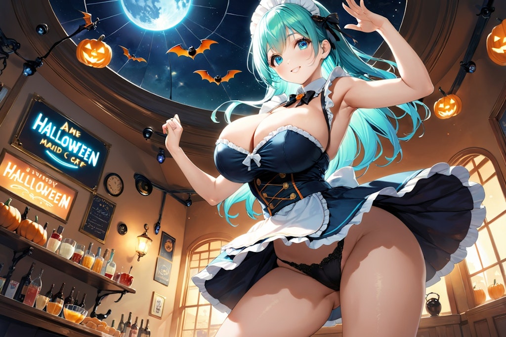 パンチラ、メイドカフェのハロウィン