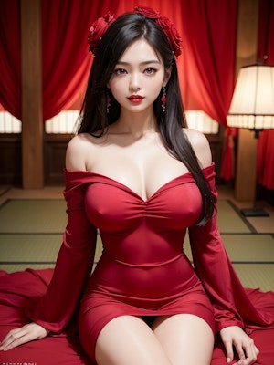 赤いドレス