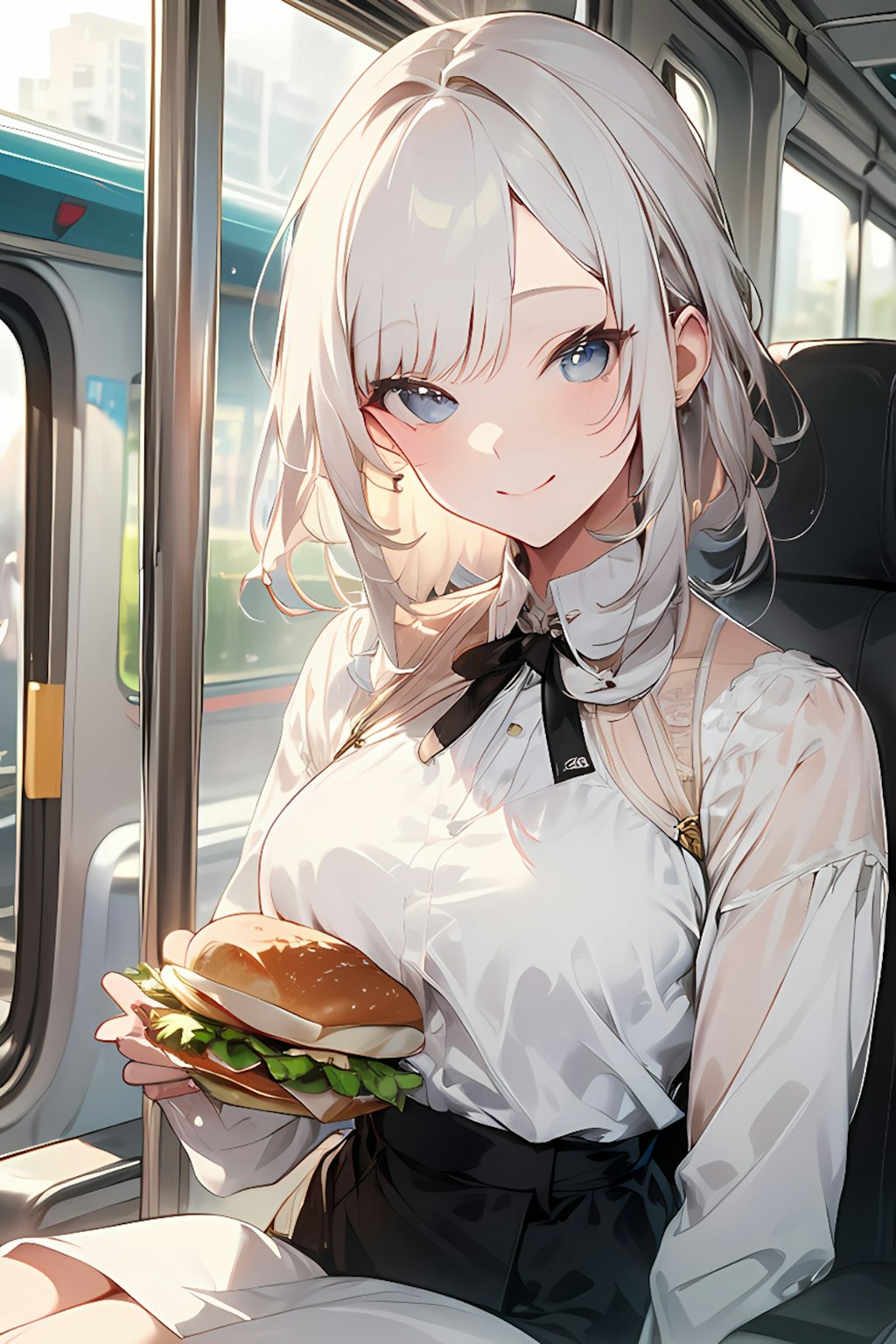 ハンバーガーと列車の旅