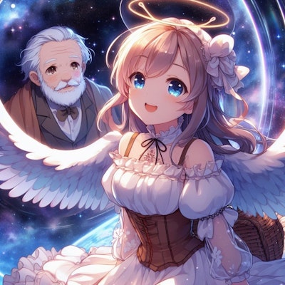 【謎画像】天使ちゃんを上目遣いで見つめる老人の魂