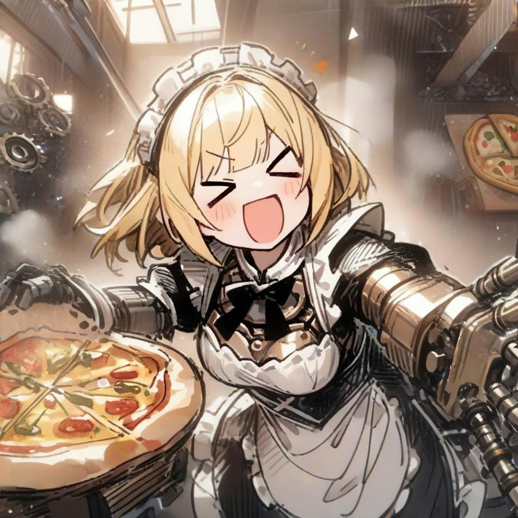 🍕おピッツァ工房のサイボーグメイドちゃん🍕