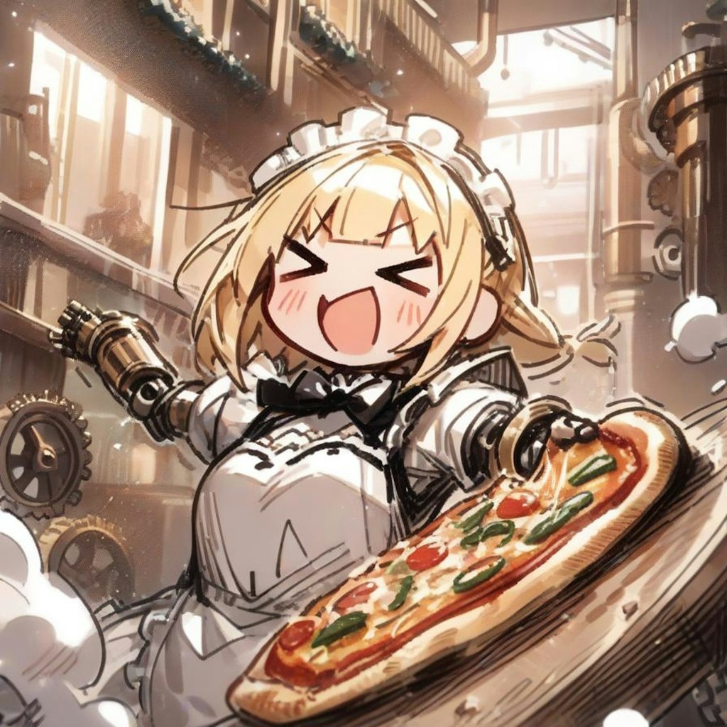 🍕おピッツァ工房のサイボーグメイドちゃん🍕