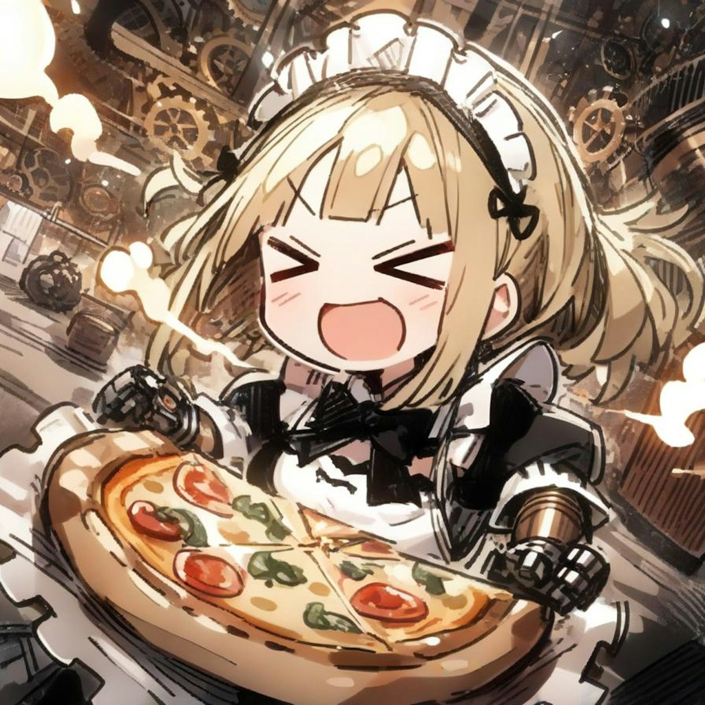 🍕おピッツァ工房のサイボーグメイドちゃん🍕