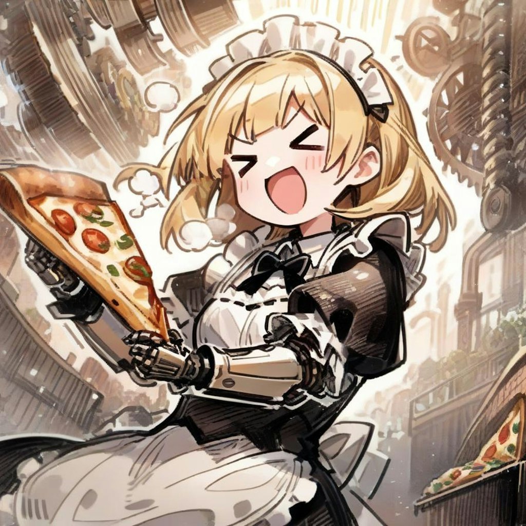 🍕おピッツァ工房のサイボーグメイドちゃん🍕