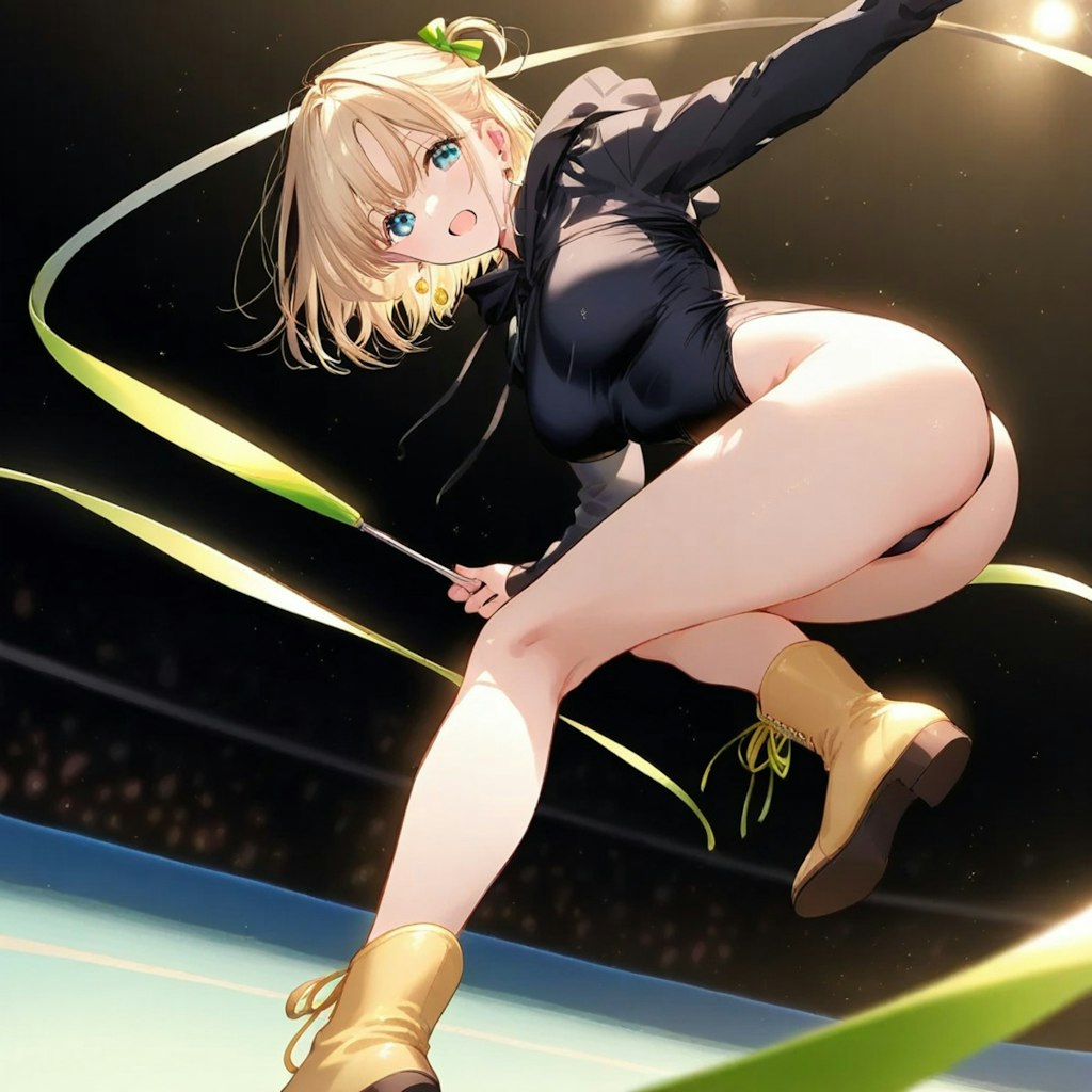 金髪ショート新体操美少女