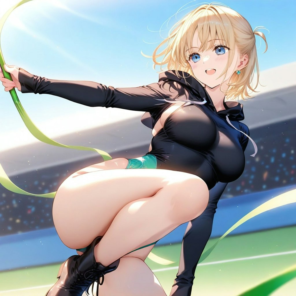 金髪ショート新体操美少女