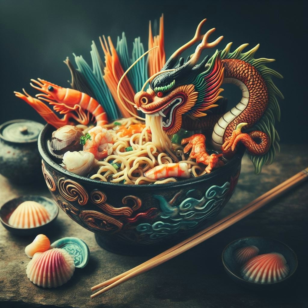 dragon seafood noodle