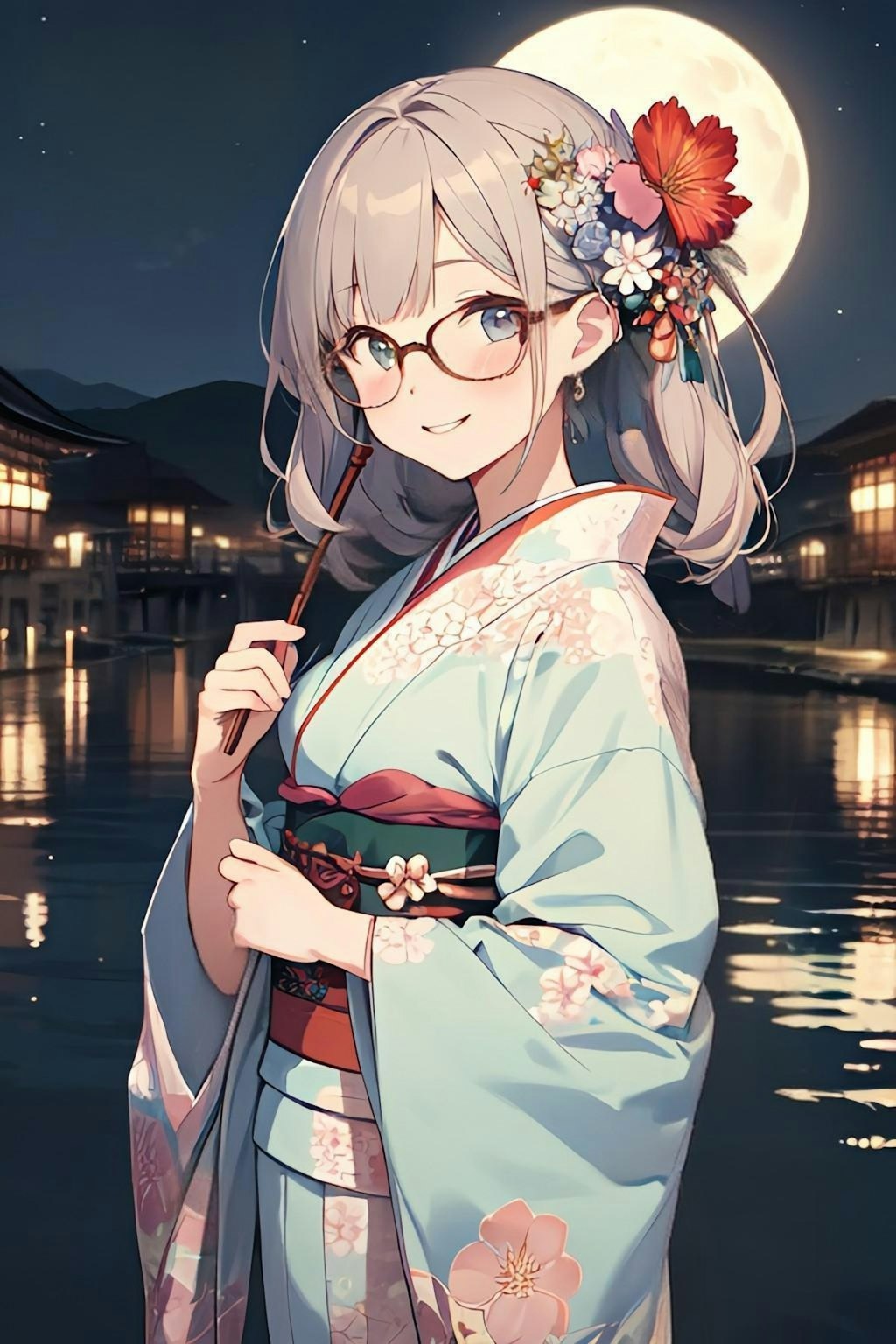 月夜の着物女子👘