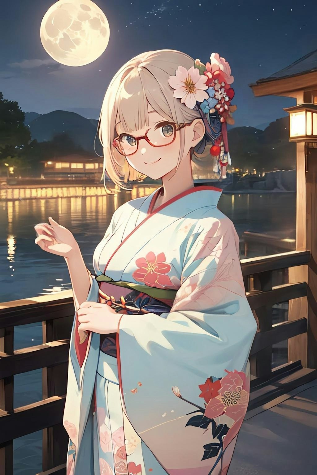 月夜の着物女子👘