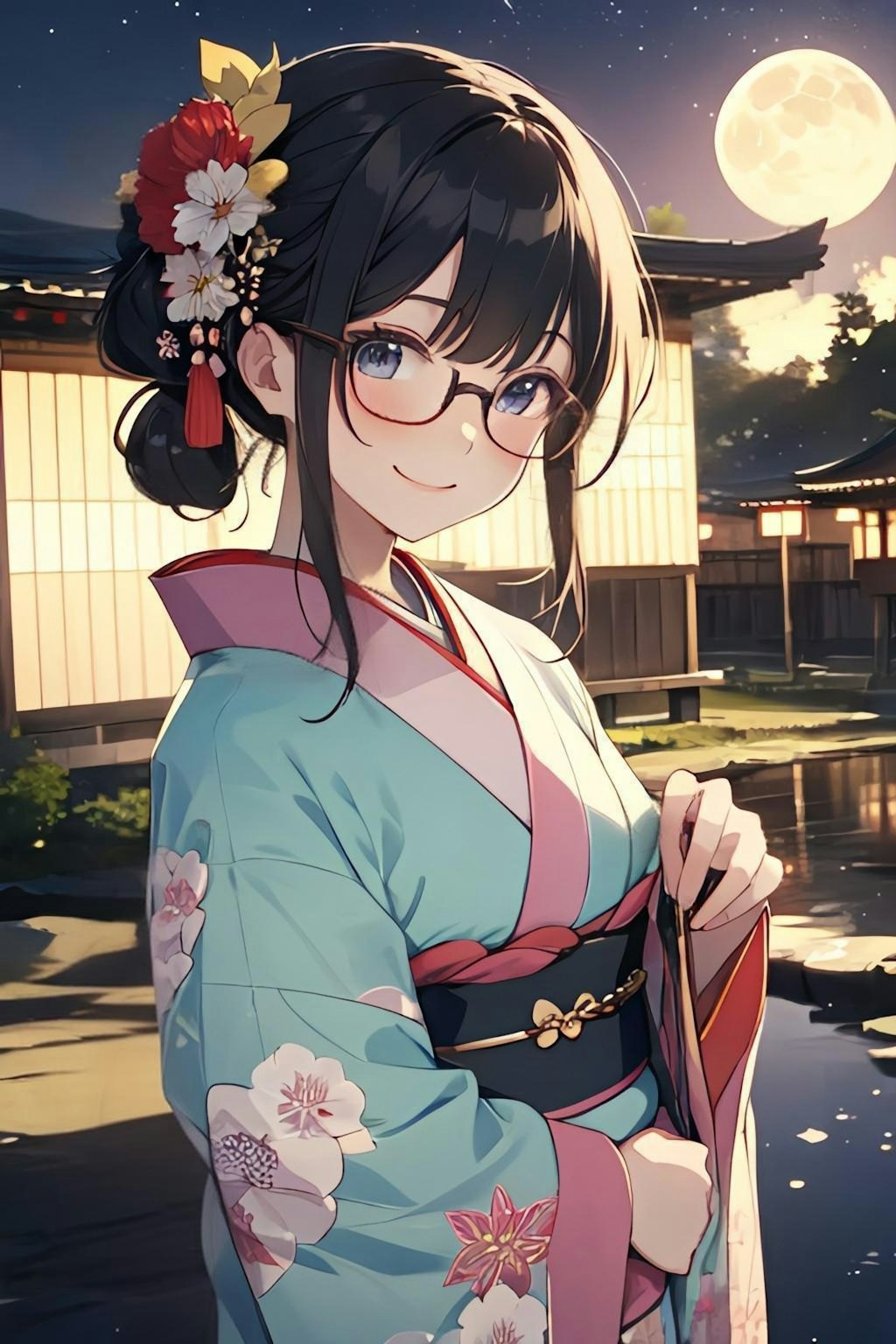 月夜の着物女子👘