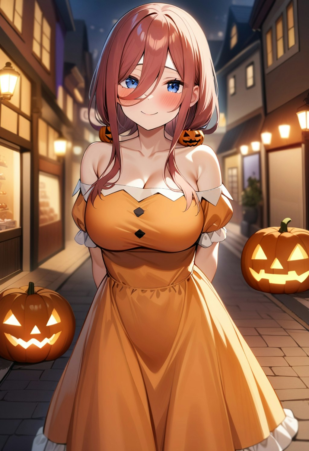 中野ミク🎧💙のジャックオーランタンドレス🎃👗