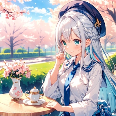 紅茶と花見