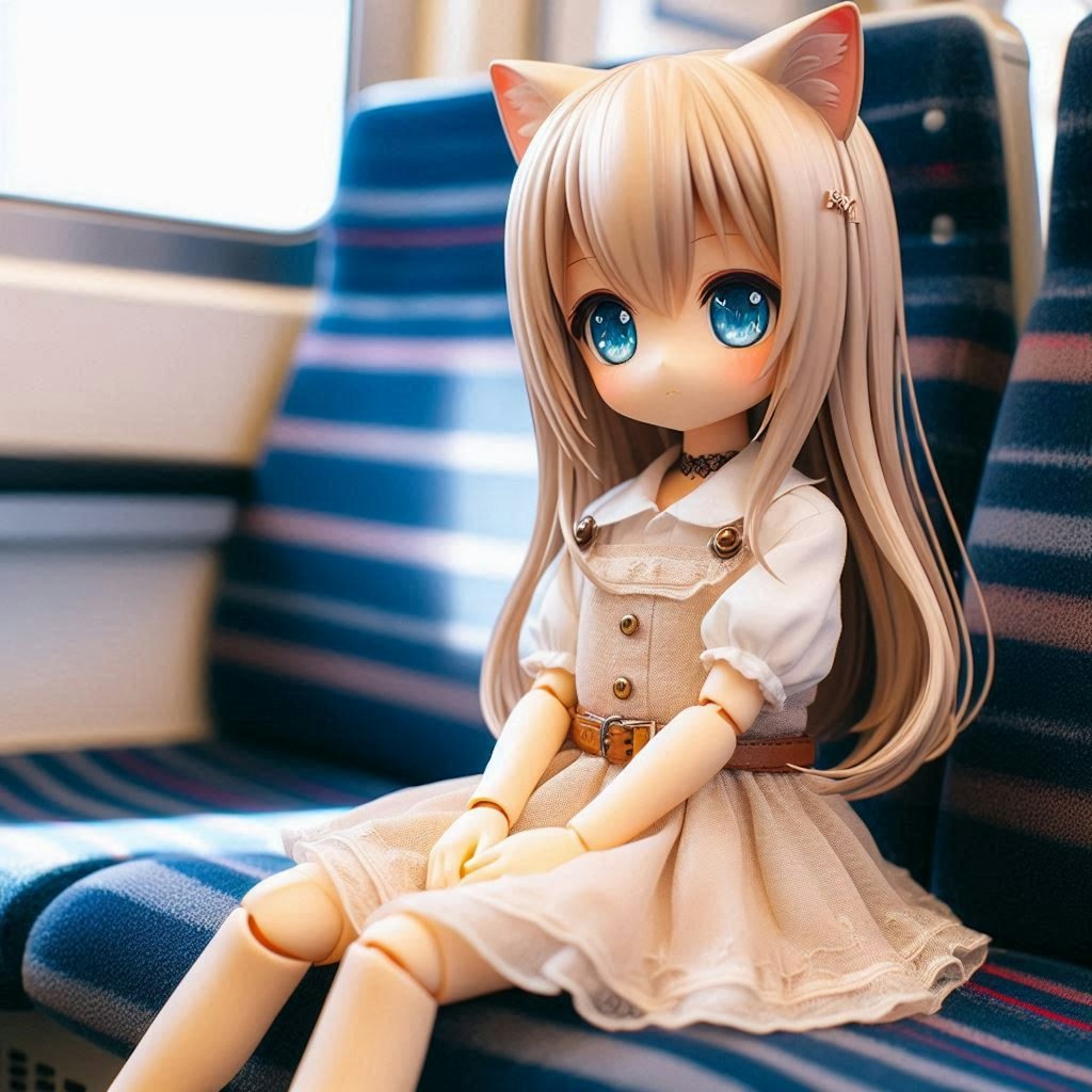 電車に乗ったミリアちゃん