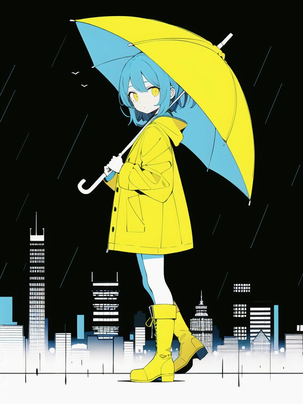 雨の日の元気な彼女