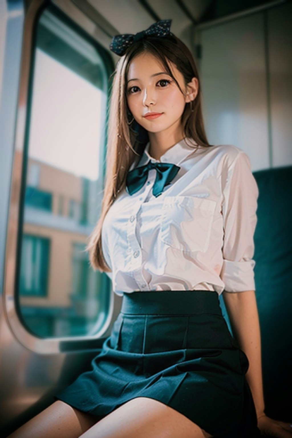 電車向かいの色っぽい女性