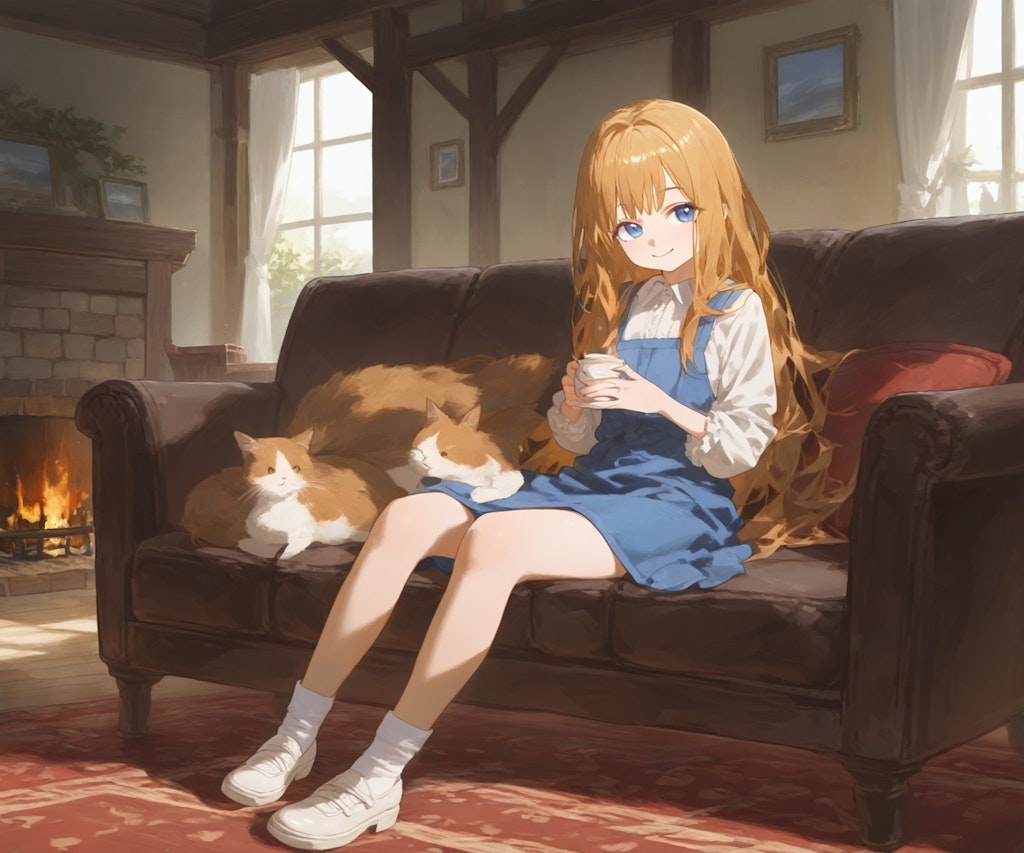 暖炉のある部屋