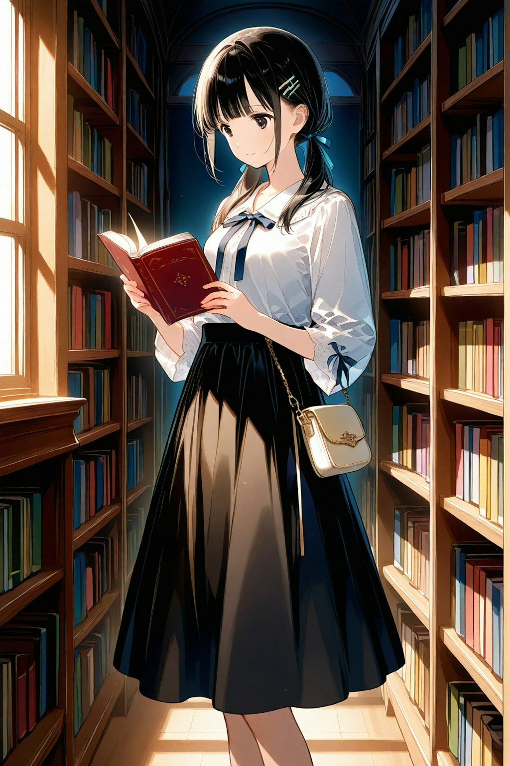 図書館の次女ちゃん🌕✨