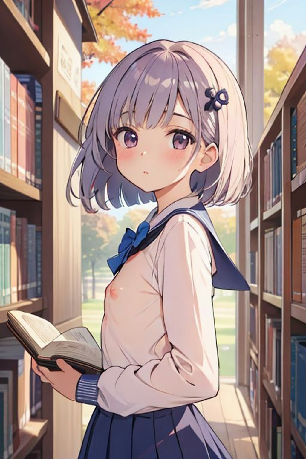 図書館で(21)