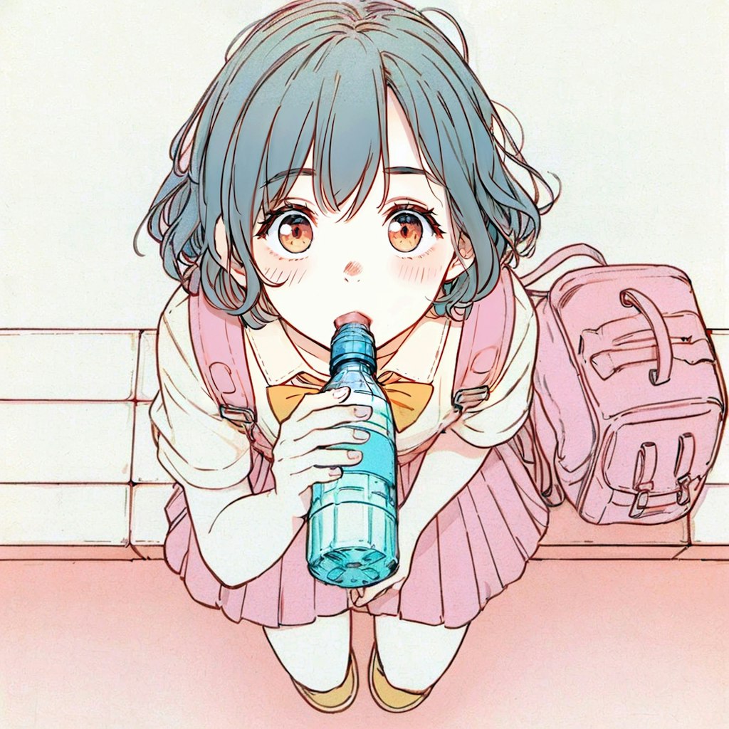 水を飲む少女②