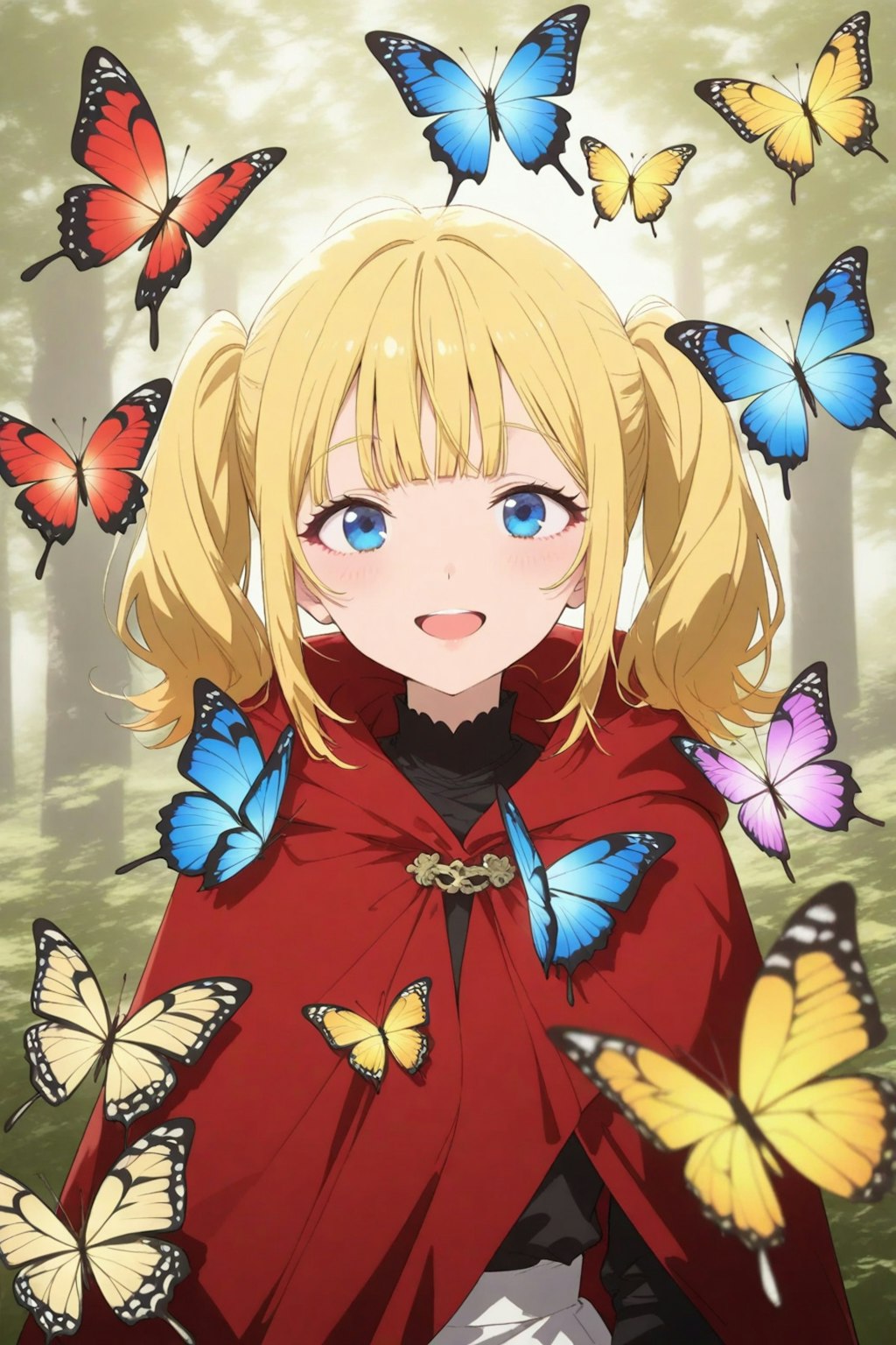 蝶と金髪ツインテ魔女