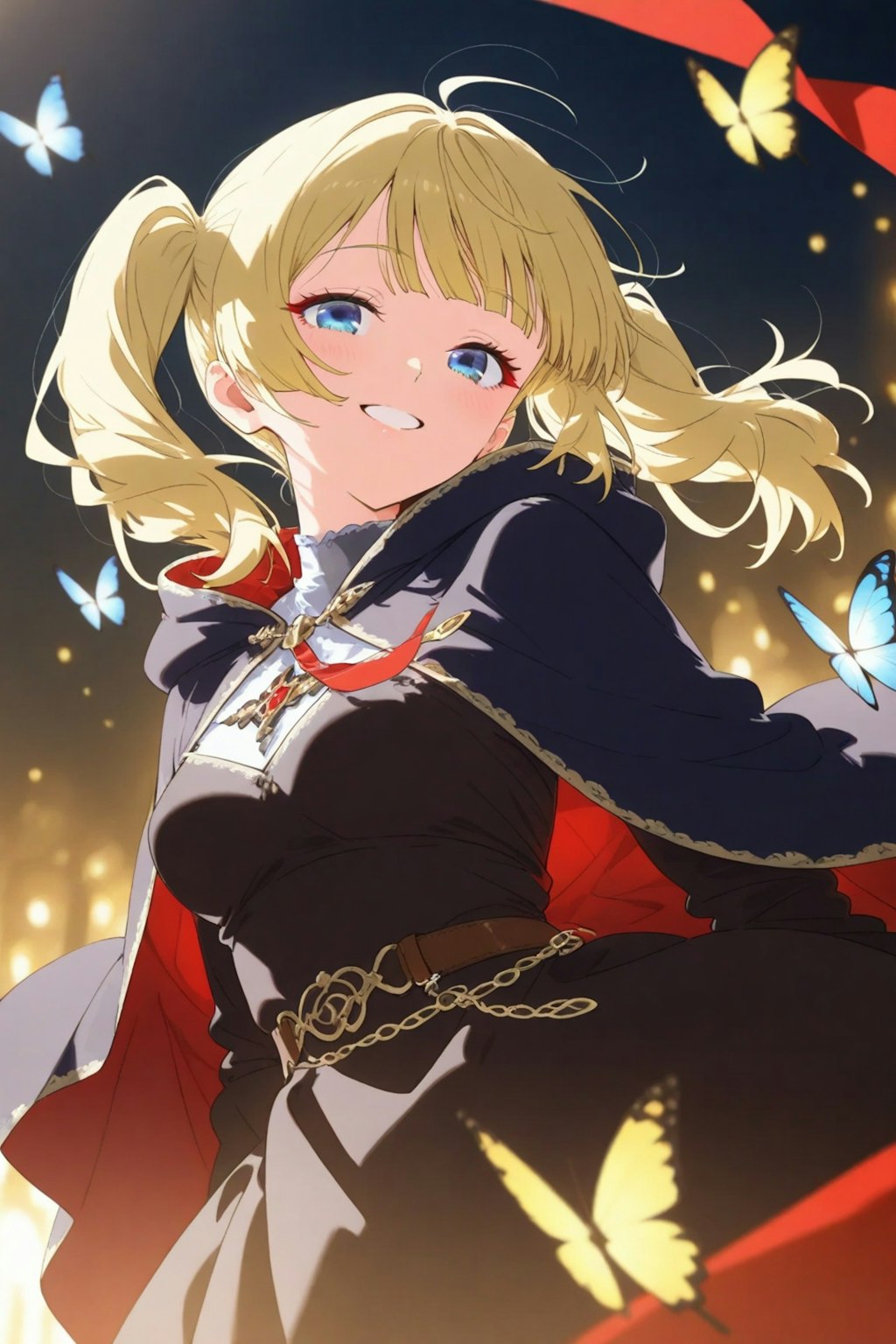 蝶と金髪ツインテ魔女