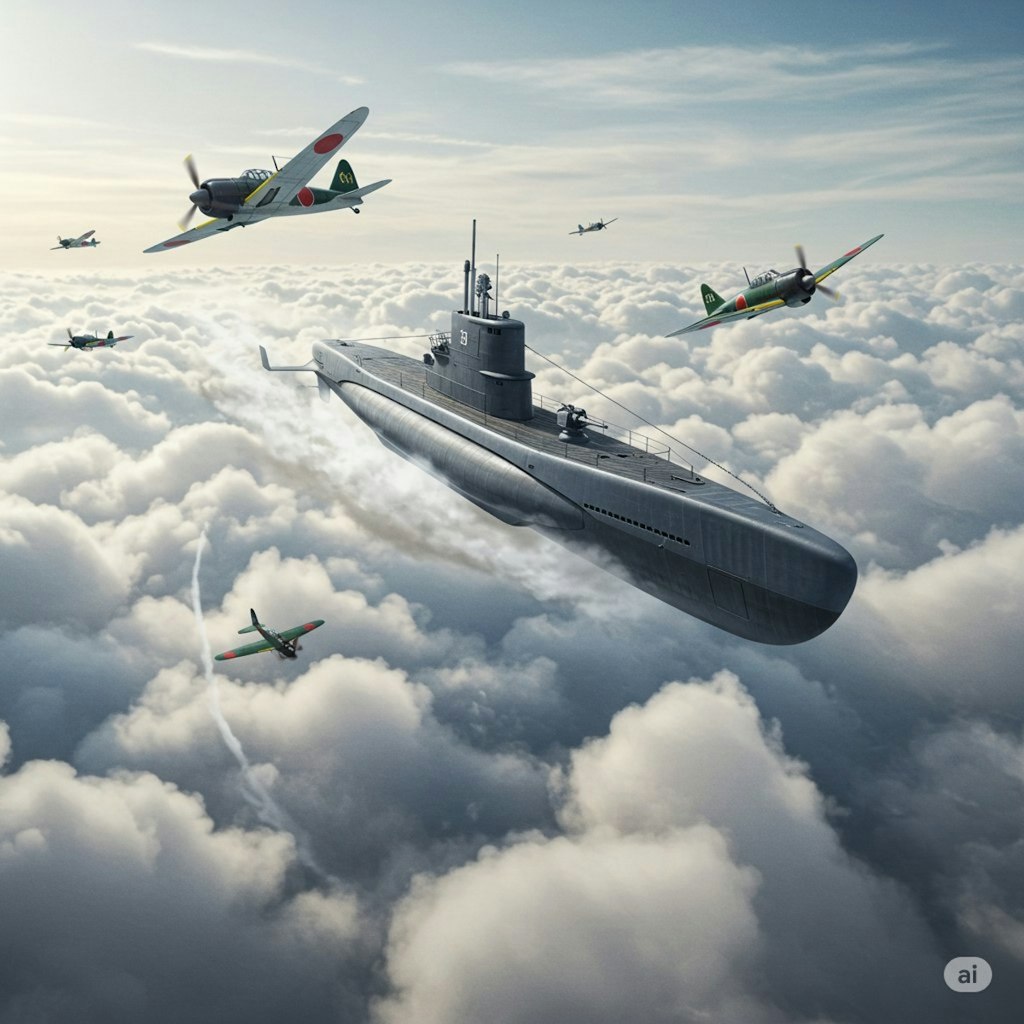 潜水艦が空を飛ぶ