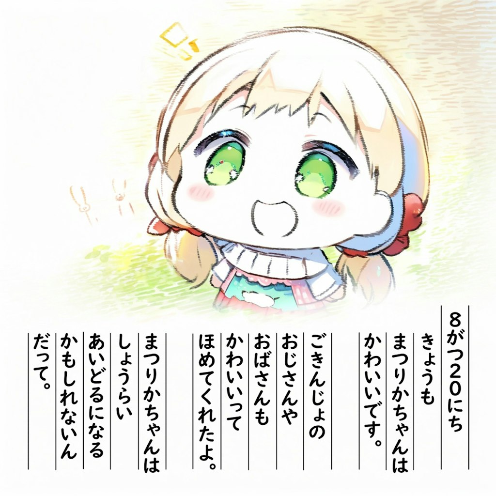 【絵日記】かわいい茉莉花ちゃん