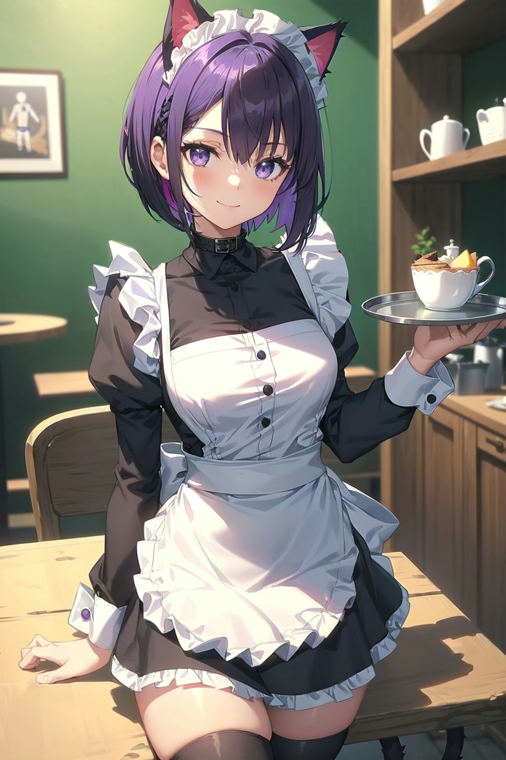 purple girl maid