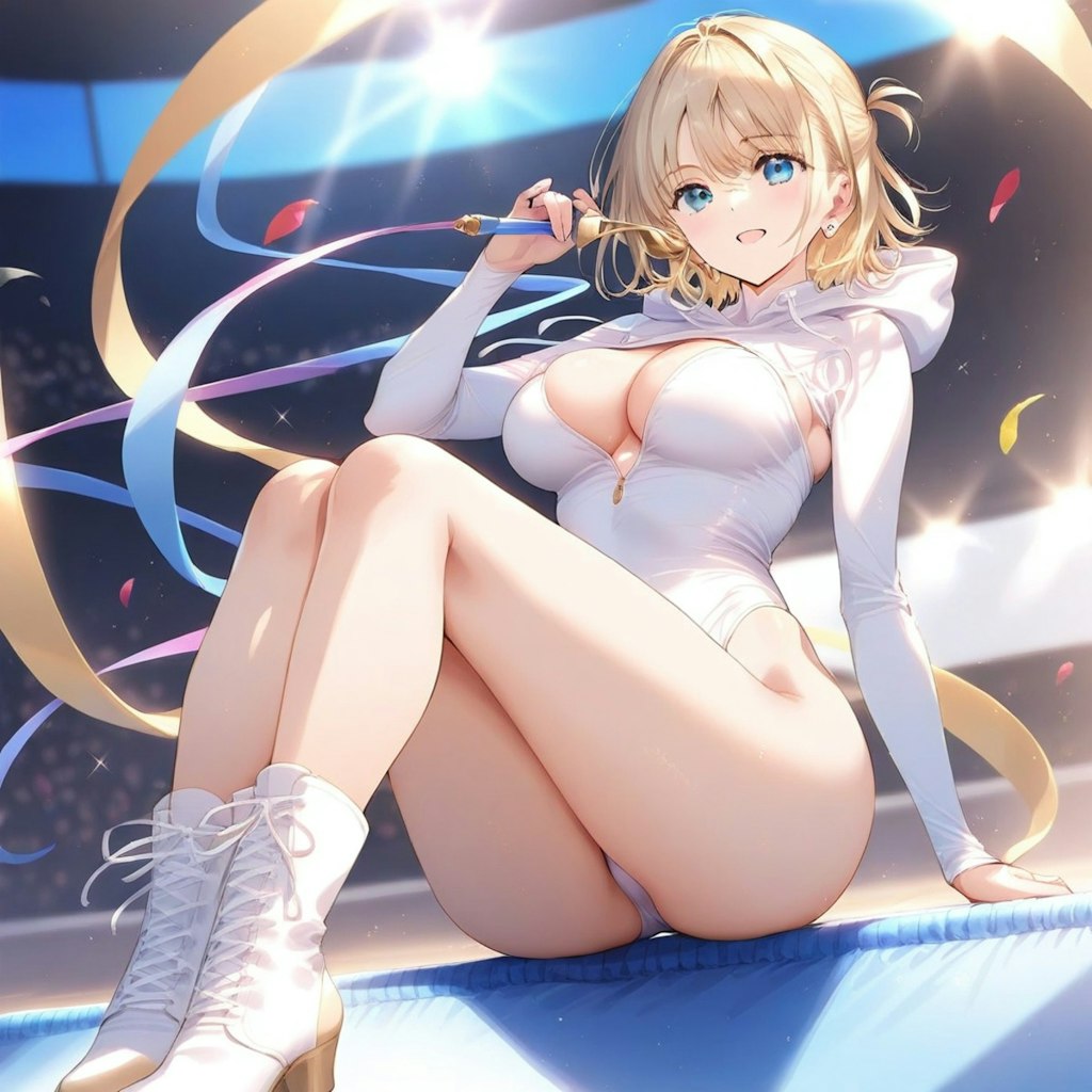 金髪ショート新体操美少女