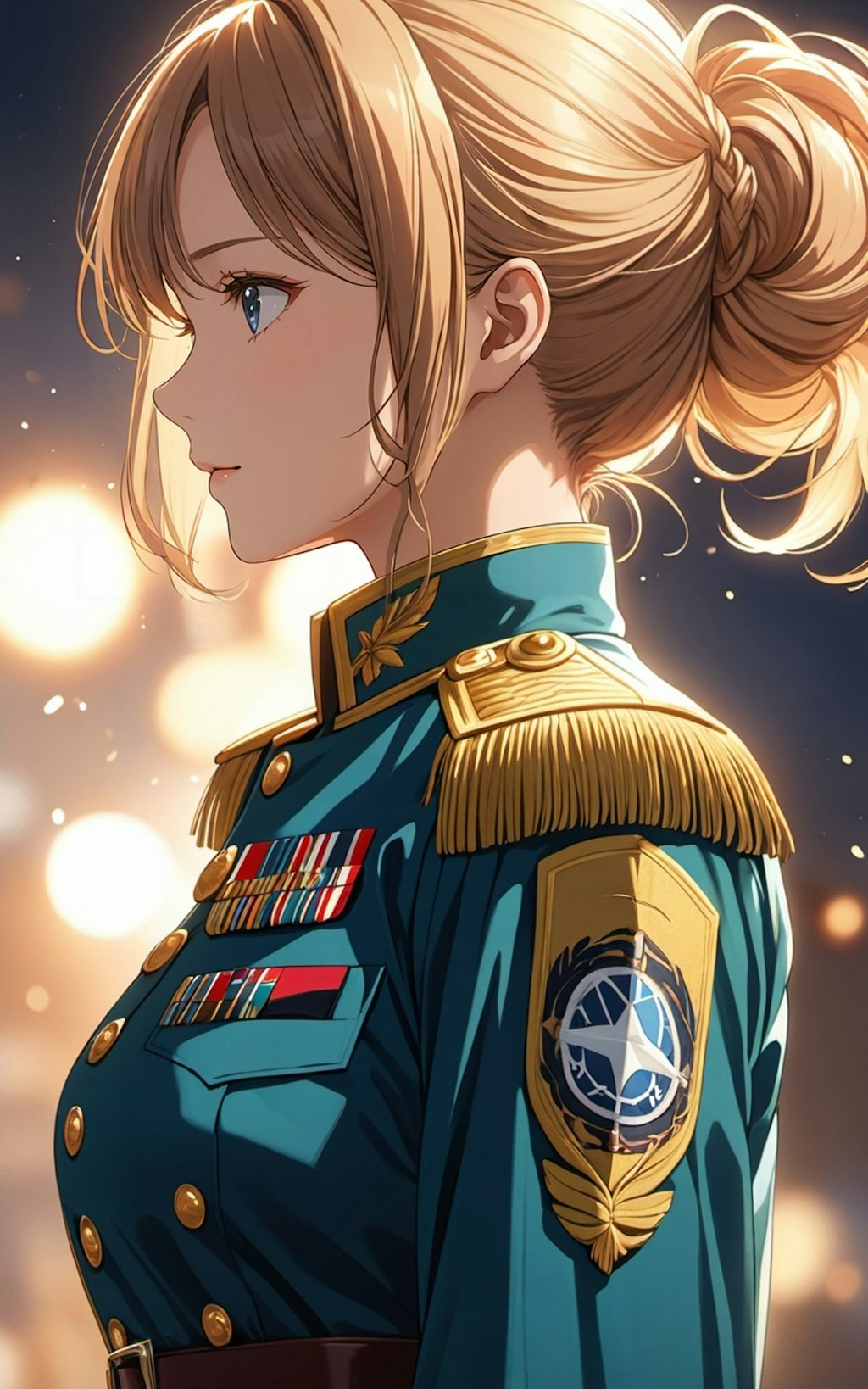 日の女の子 17 軍人さん（の横顔）