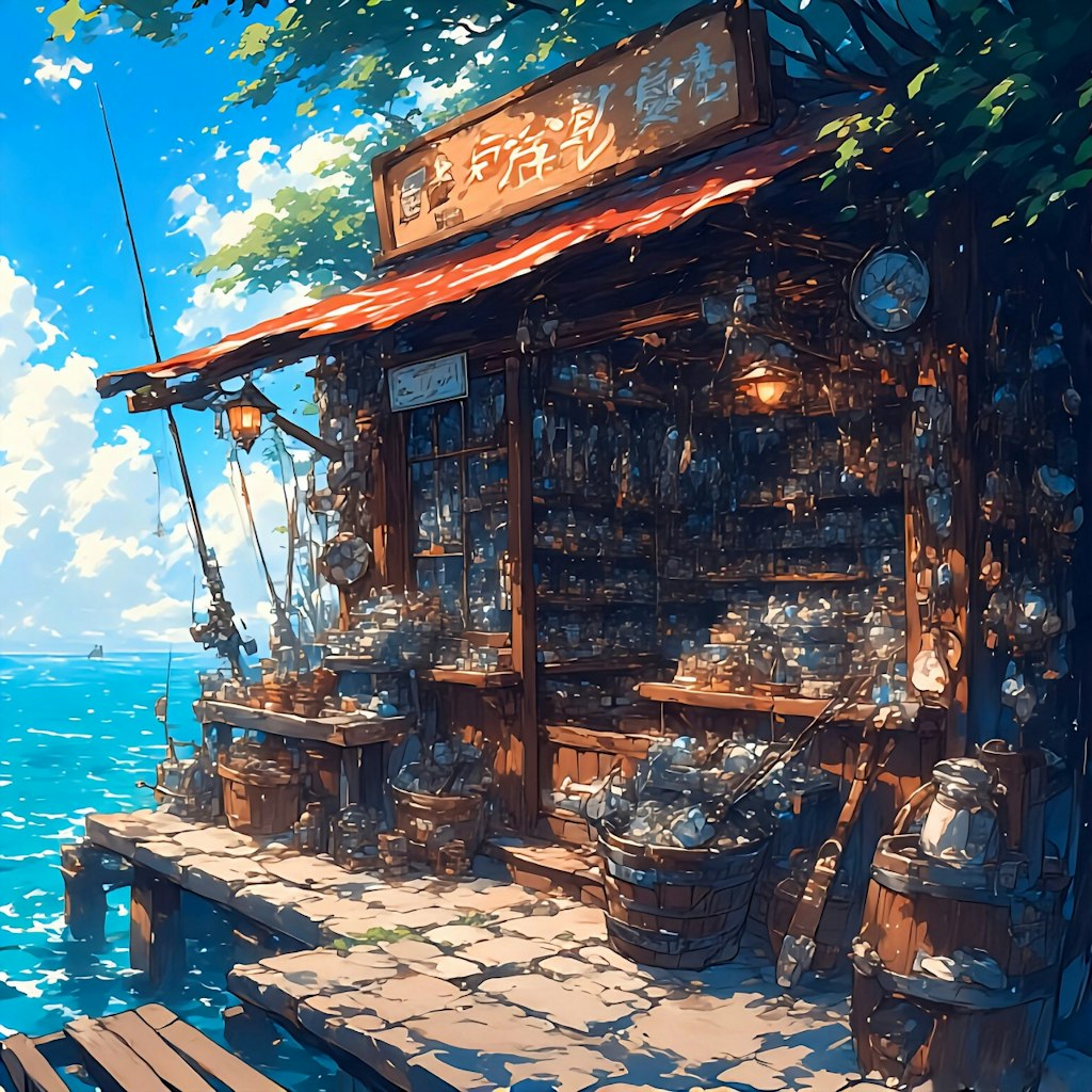 海辺の釣具店