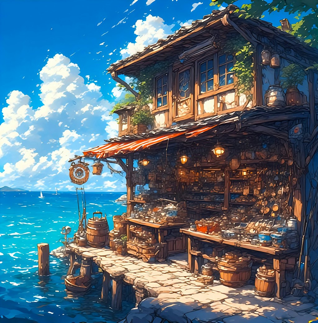 海辺の釣具店