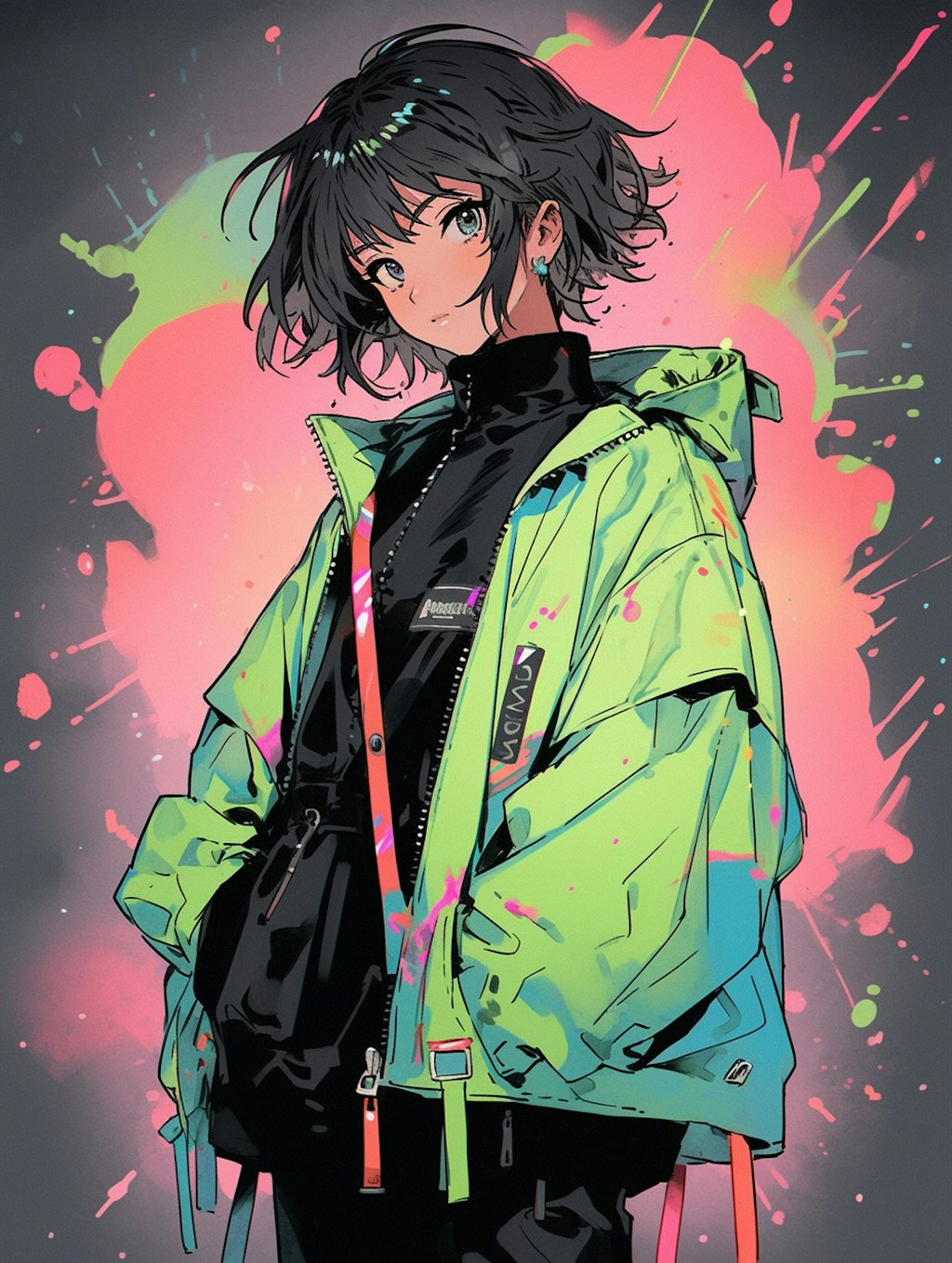 Oversized jacket girl