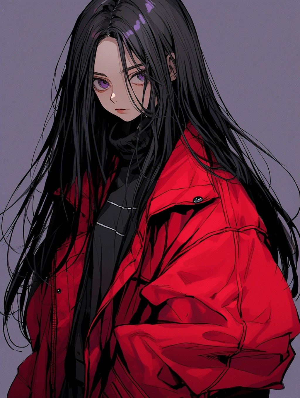 Oversized jacket girl